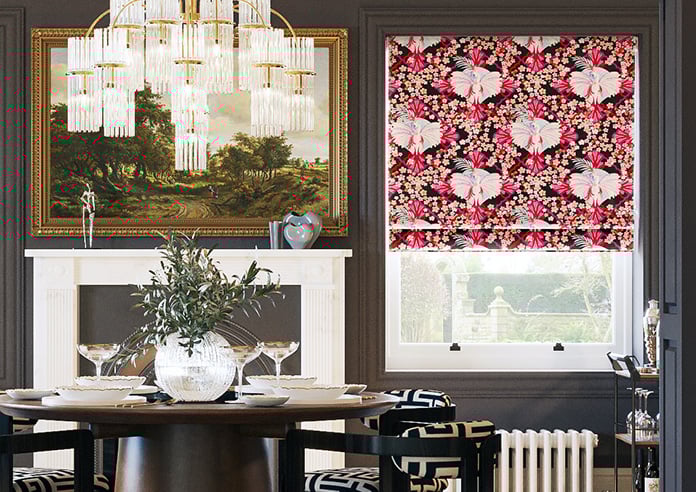 Faded Glamour, Fairground Black - Motorised Roman Blind - Image 3